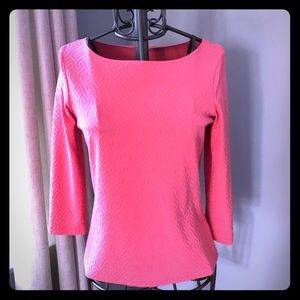 J Mcl 3/4 sleeve pink/coral top.